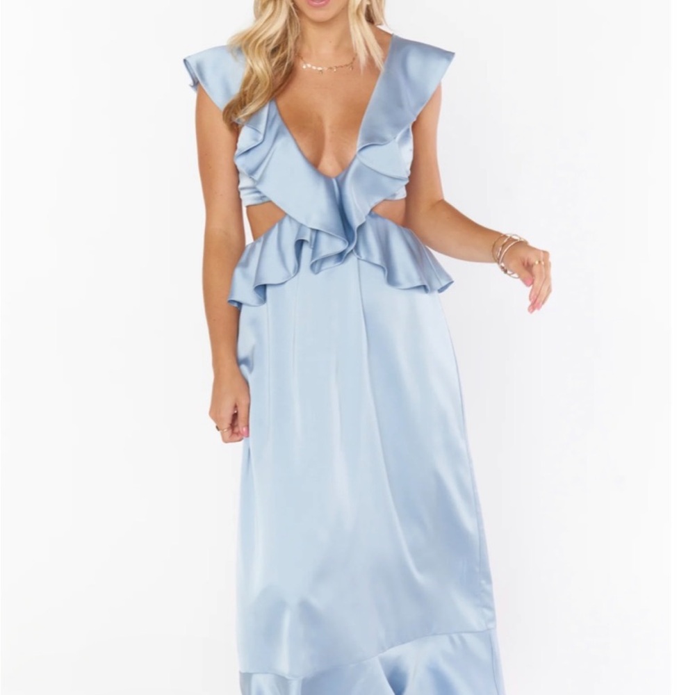 Show Me Your MuMu Light Blue Backless Dress